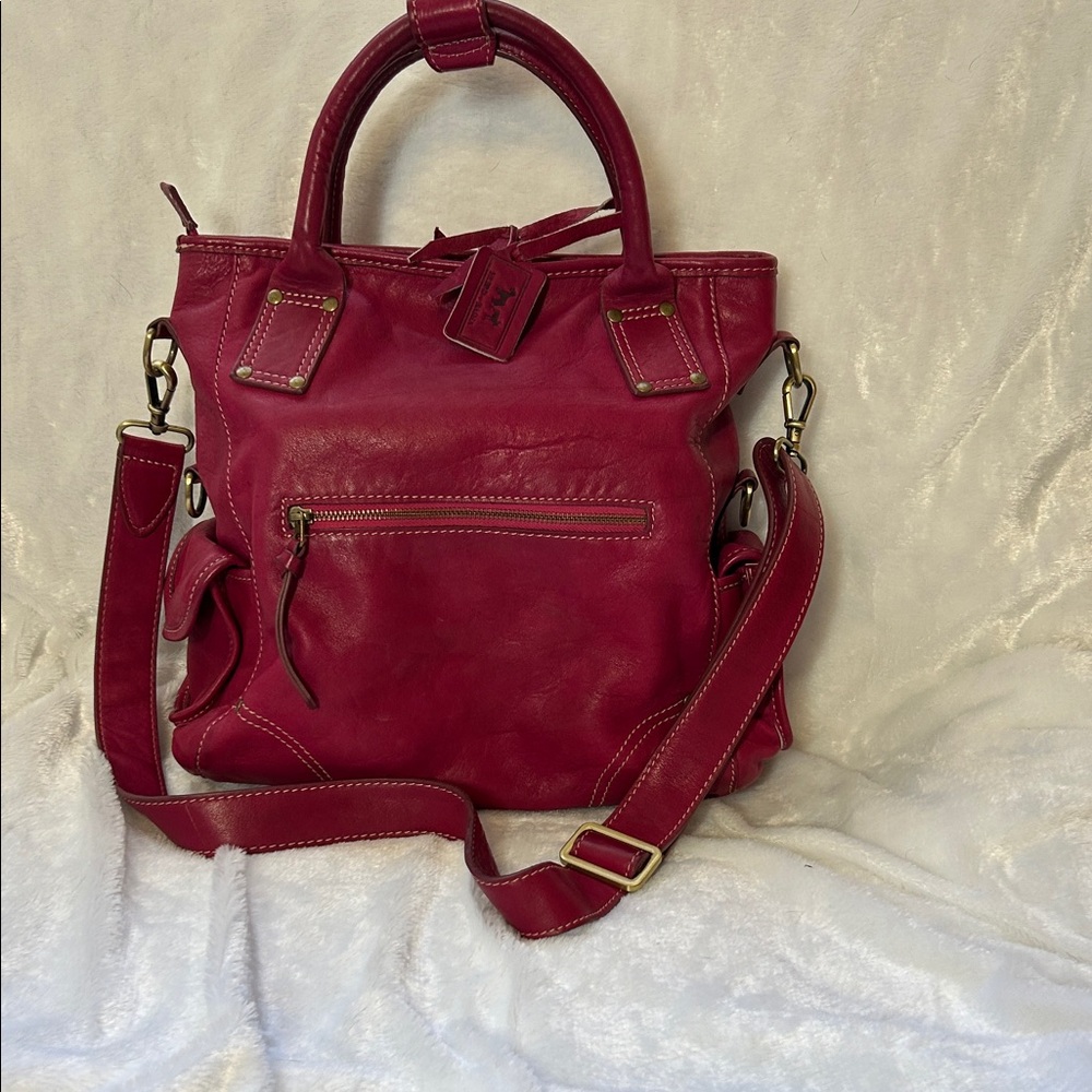 Chic Burgundy Leather Tote Bag